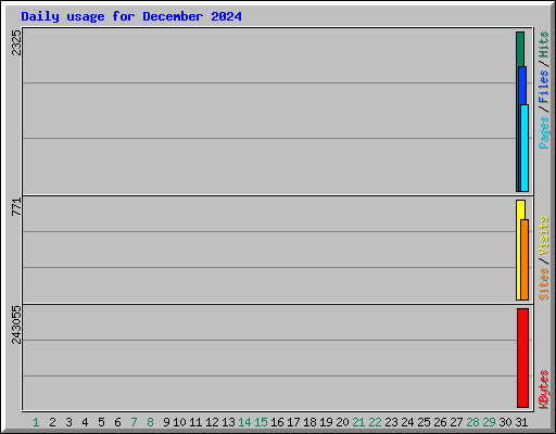 Daily usage for December 2024